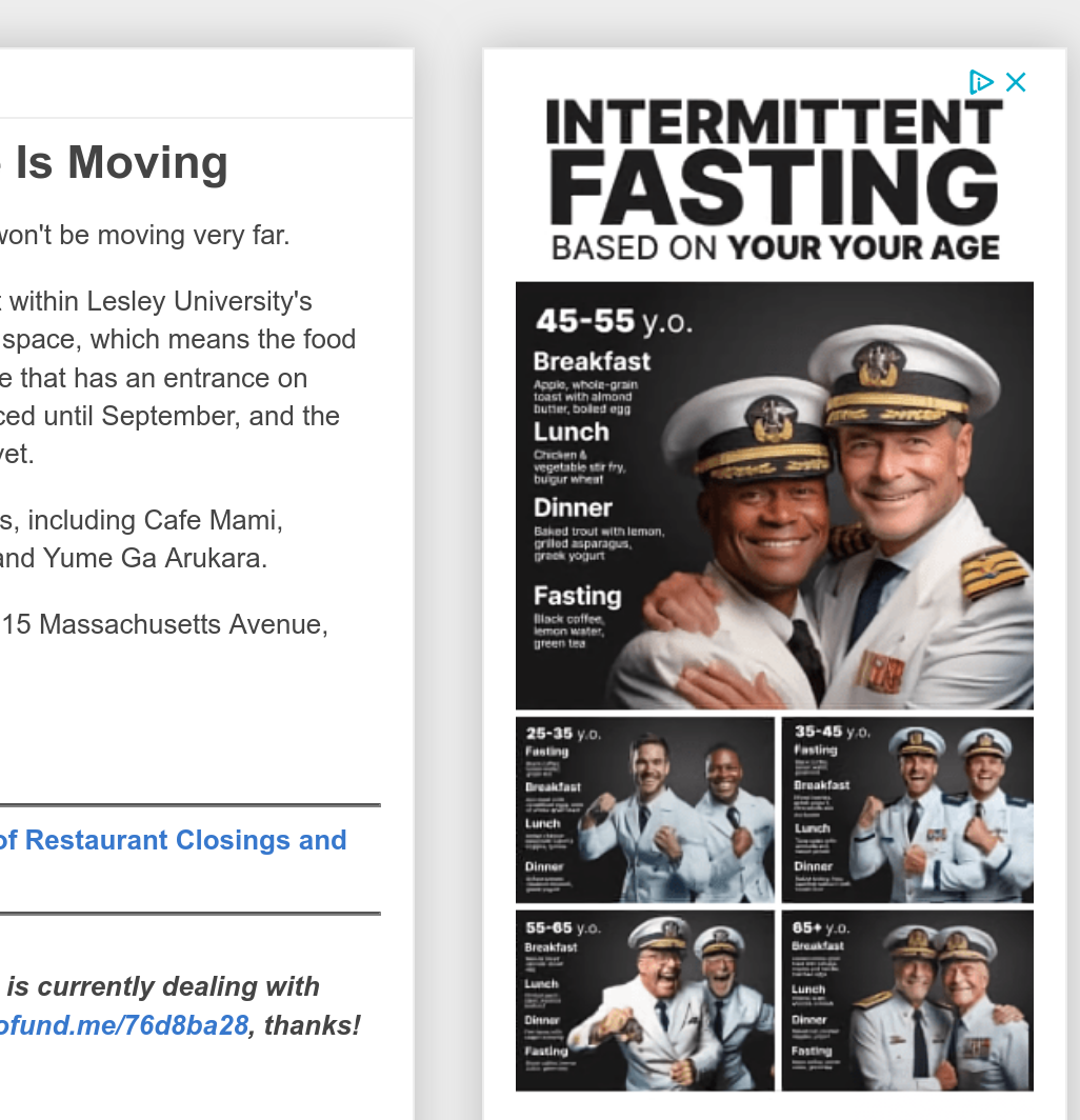 Internet ads are becoming even more incomprehensible to me. Is fasting a thing among gay capt